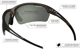 Tifosi Navar Blackout Sports Sunglasses - Lightweight Wrap Cycling & Running Glasses