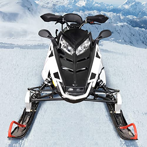 Hand Guards With Mounting Brackets For Polaris Snowmobile, Sautvs Black Handguards With Straight Bar Handguard Mounts For Polaris Snowmobile Accessories (1Pair, Replace #2879193, 2880939) #TOP4