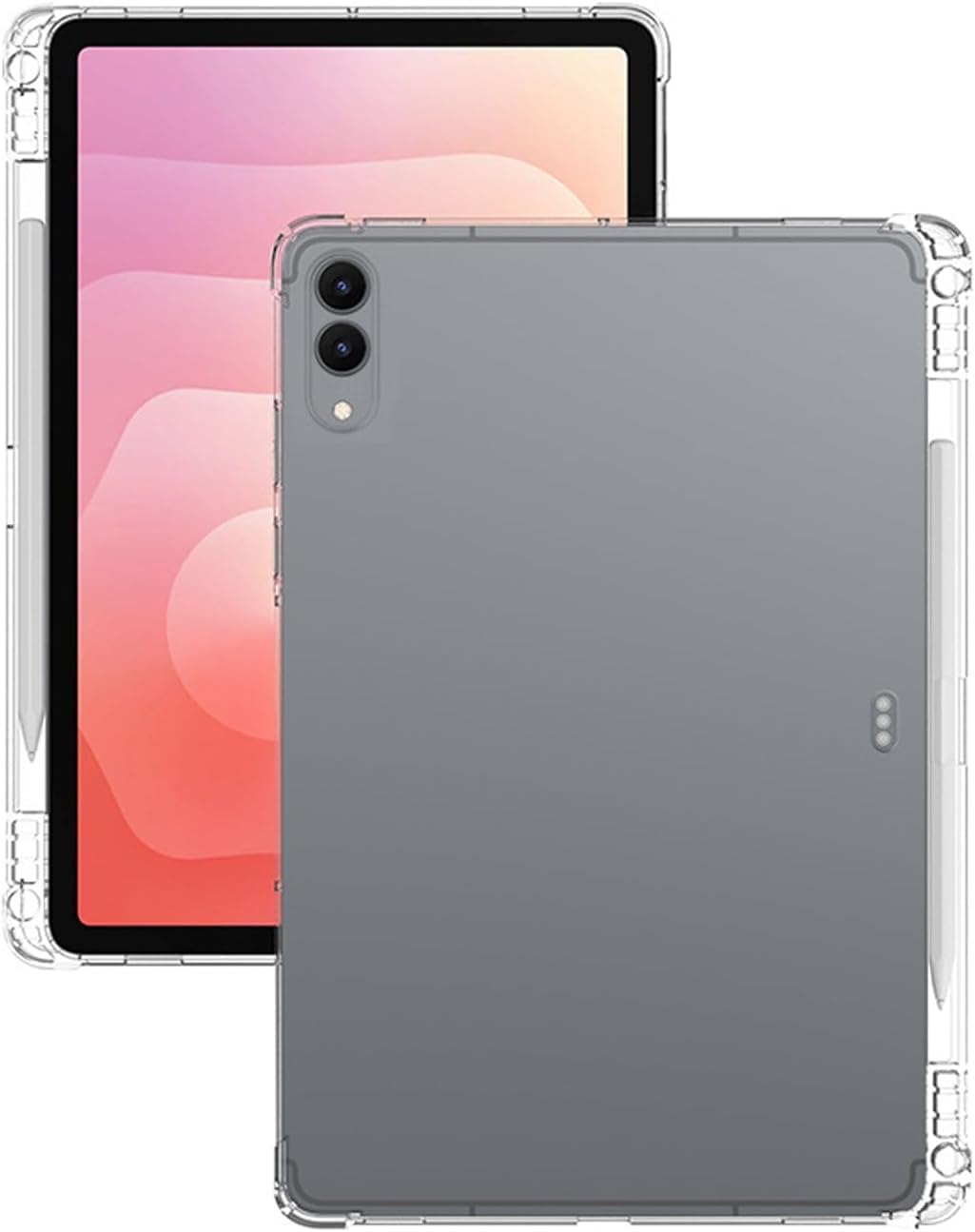クリア TPU ケース Samsung Galaxy Tab S11 Ultra 2025 14.6インチ用 Sペンホルダー付き 透明ソフト保護カバー ドロップバンパー付き 傷防止