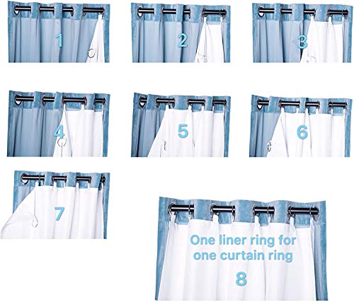 Rose Home Fashion Thermal Insulated Blackout Curtain Liner 2 Panels Per Set-Ring Included- Blackout Liner For 84 Inch Curtains, Curtain Liner 100% Darkening: 50"X80" 2Pieces-Ring #TOP5