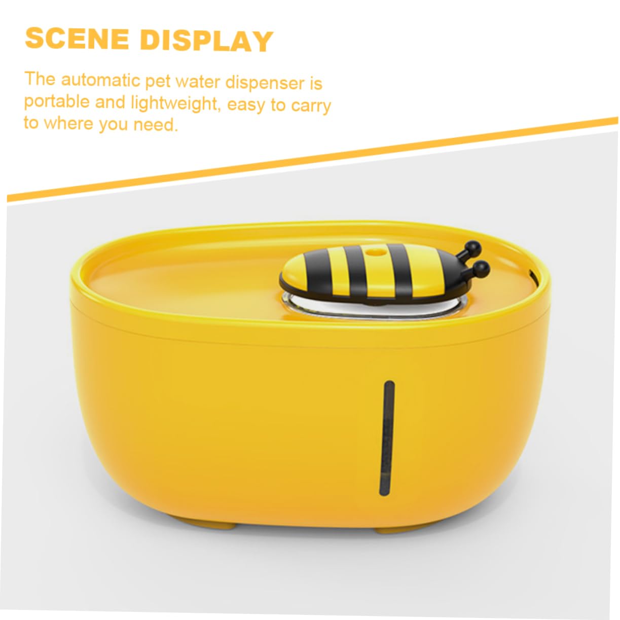 VANZACK Water Dispenser for Cats Dogs Automatic Circulating Bowl Pet Water Feeder Bee Pattern Simple Elegant