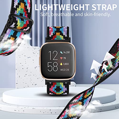 ESeekGo Pulseiras elásticas compatíveis com Fitbit Versa 2/pulseiras Fitbit Versa para mulheres e ho