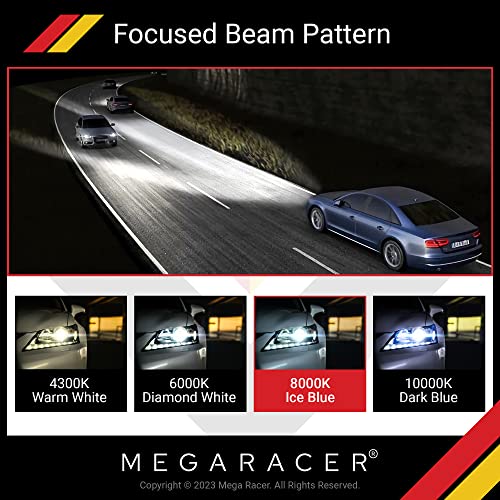 Mega Racer D1C/D1R/D1S Hid Headlight Bulb For High Beam Low Beam 35W 8000K Ice Blue Xenon Headlights Ip68 Waterproof, Pack Of 2 #TOP3