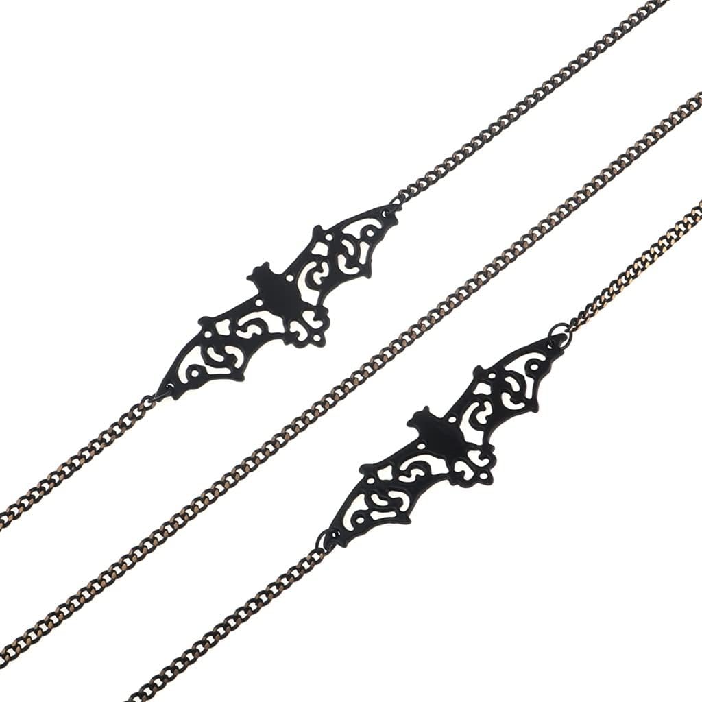 Metal Eyeglass Cord Black Hollow Pendant Handmade Eyeglass Chain (Color : E, Size : 1) (D 1)