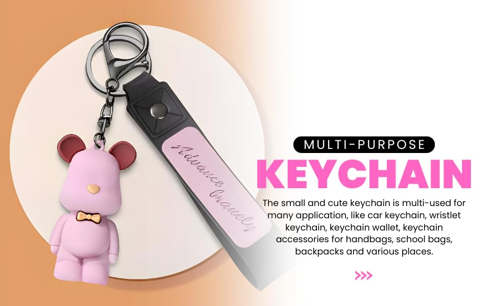 Image of Keychain for Kids & Adults | Cute Pendant Teddy Bear Keyring for Girls & Boys | Trendy Designer Keychain for Gifting | Stylish Teddy Keyring for Bags, Keys & Accessories