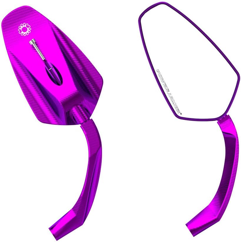 Purple 4.3” Handlebar Rear Side Mirrors, Compatible with Harley Davidson Sportster, Softail, Dyna, Touring Models, Purple Aluminum