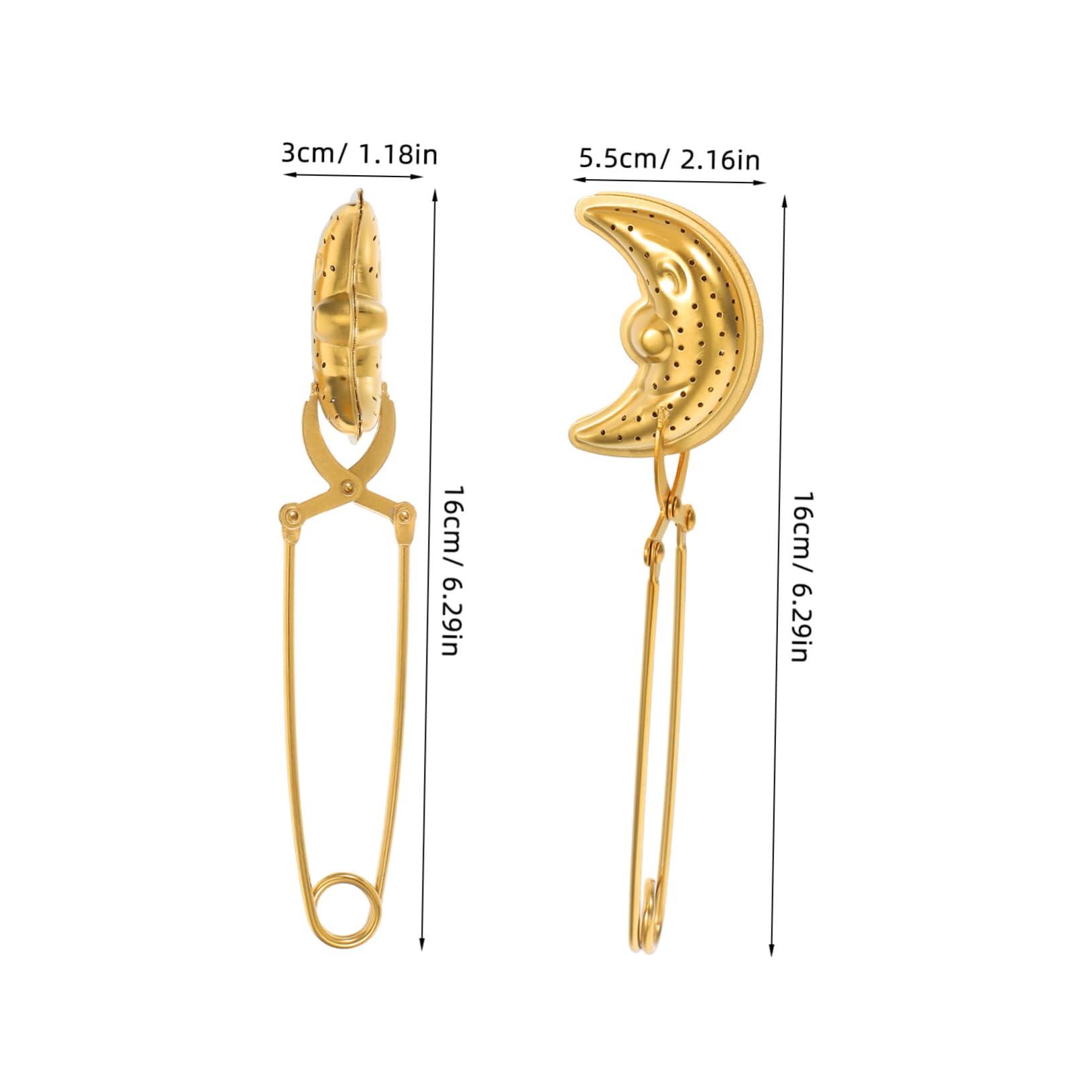 GLEAVI Moon Star Shaped Tea Ball Strainer Tea Leaf Filter Tea Clip Tea Strainer Tea Infuser Tea Leaf Pincer Handle