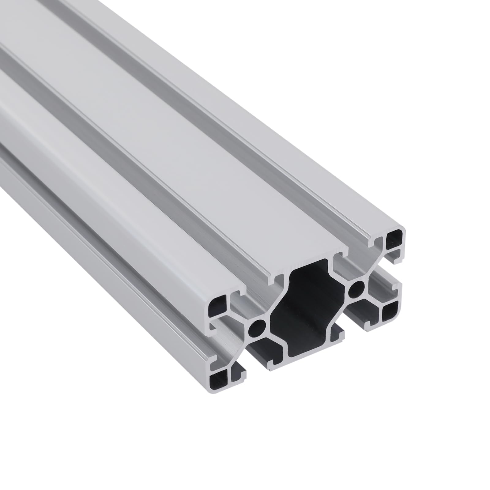 Profil aluminiowy, zestaw 2 profili aluminiowych z rowkiem T, 100 cm, grubość ścianki 1,5 mm, profile aluminiowe do drukarek, automatyczne maszyny do cięcia, CNC, projekty DIY, kolor srebrny