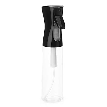 Spray Bottle for Curly Hair, Uceoo Continuous Spray Bottle for Hair 6.8oz / 200ml Hair Spray Bottle (Black Transparent)