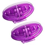 2 Stück Meridian Massagebürste, MeridianBürste, Silikon Körpermassagebürste, Hand-Massagebürste, Massage und Körperformung, umweltfreundlich und geruchsneutral (Lila)