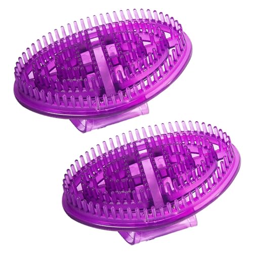 2 Piezas Cepillo de Masaje Corporal de Silicona, Cepillo de Meridianos, para Masaje y Moldeado Corporal, Ergonómico y Respetuoso con la Piel, Masajeador para el Hogar y el Salón (Púrpura)