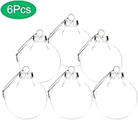 Vista 7 de 6 Piezas de Bolas de Navidad Transparentes, 80mm/3.14 in Bolas de Ornamento de Plástico Transparente Rellenables de Bricolaje con una Cuerda