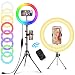 Produktbild 12 Zoll RGB Selfie Ringlicht mit Fernbedienung 148cm Stativ & Handyhalter AILUKI LED Ringleuchte Dimmbarer Kreislichtring für Make-up/Live-Stream/YouTube/Tiktok/Vlog/Fotografie für iPhone/Android