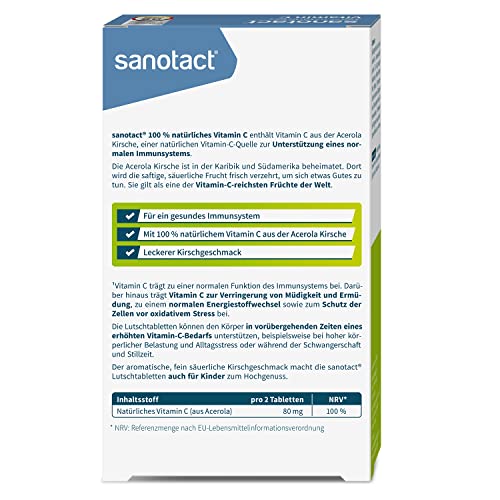 Vitamin C Lutschtabletten von Sanotact für Erwachsene und Kinder