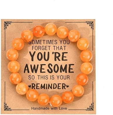 Pingyongchang Inspirational Bracelets for Women Natural Stone Crystal Relief Anxiety Yoga Chakra Bracelet Gifts for Birthday Christmas Mothers day Valentines Teacher...