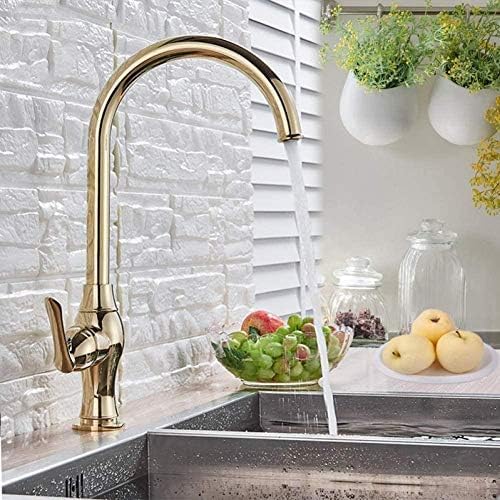 Mitigeur d'eau chaude et froide en or poli pour évier cuisine et salle de bain design
