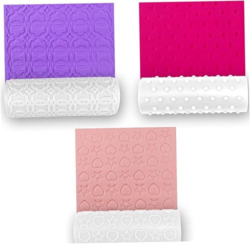 Miniatura 6 de EXCEART 9 piezas de arcilla con textura de arcilla para joyería, aretes, rodillo de textura de arcilla para bricolaje, rodillo de arcilla