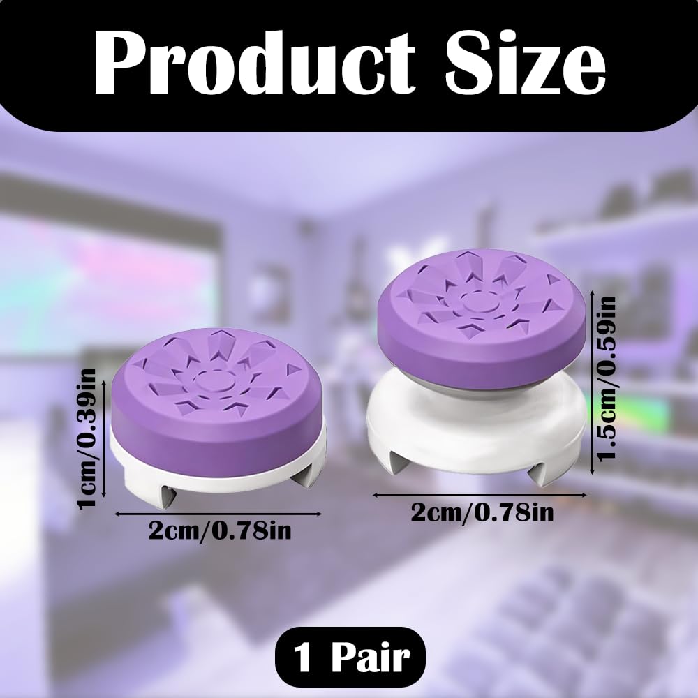 Purple Thumb Stick Grips for PS5 & PS4 Controllers, Anti-Slip Silicone Controller Thumb Grips, Joystick Grip Caps to Improve Accuracy & Reduce Fatigue, Gaming Analog Stick Covers (2PCS) - 2