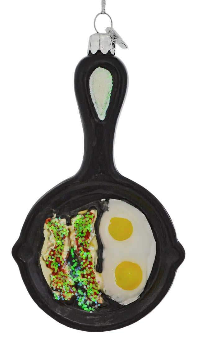 Kurt S. Adler Noble Gems Glass Frying Pan Ornament, 5-Inch, Christmas
