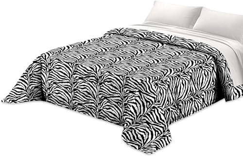 Corredocasa Trapunta 4 Stagioni Made in Italy Piumone Imbottitura 350gr/mq Coperta in Morbida Microfibra di Poliestere Casa (Zebrato, Matrimoniale 250x260 cm)