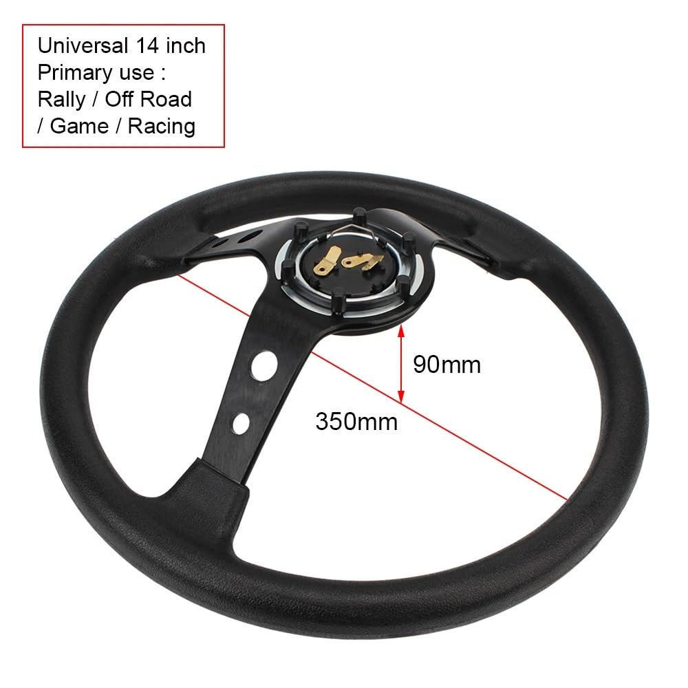 Volante da Corsa Universale,Volante Sportivo For auto da corsa Volante PU 14 pollici sportivo alla deriva universale