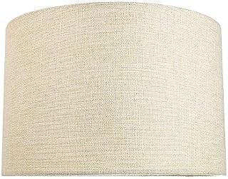 Contemporary and Sleek 12 Inch Cream Linen Fabric Drum Lamp Shade 60w Maximum | 30cm Diameter | for Table Lamp or Pendant by Happy Homewares