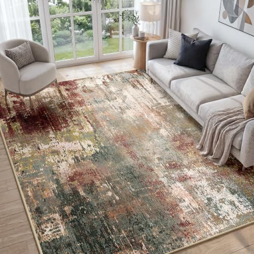 DEFYNEE Wohnzimmer Teppich 180 x 270 cm | Rutschfester Kurzflorteppich in abstraktem Design | Waschbar für Schlafzimmer & Homeoffice… – Ansicht 9