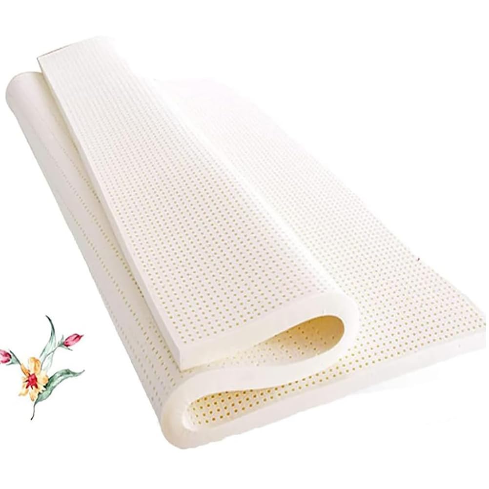 Naturlatexmatratze, Naturlatexmatratzenauflage – Hypoallergene, atmungsaktive Matratzenauflage für optimalen Komfort und Unterstützung – Ideal für Tatami-Betten und zur Linderung von Allergi