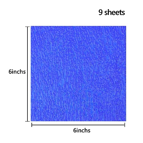 Nuoditos 9 Sheets Variety Stained Glass Sheets Pack 6 X 6 Inch Cathedral Glass Mosaic Tiles For Crafts Mixed Ripple Transparent (B-5) #TOP1