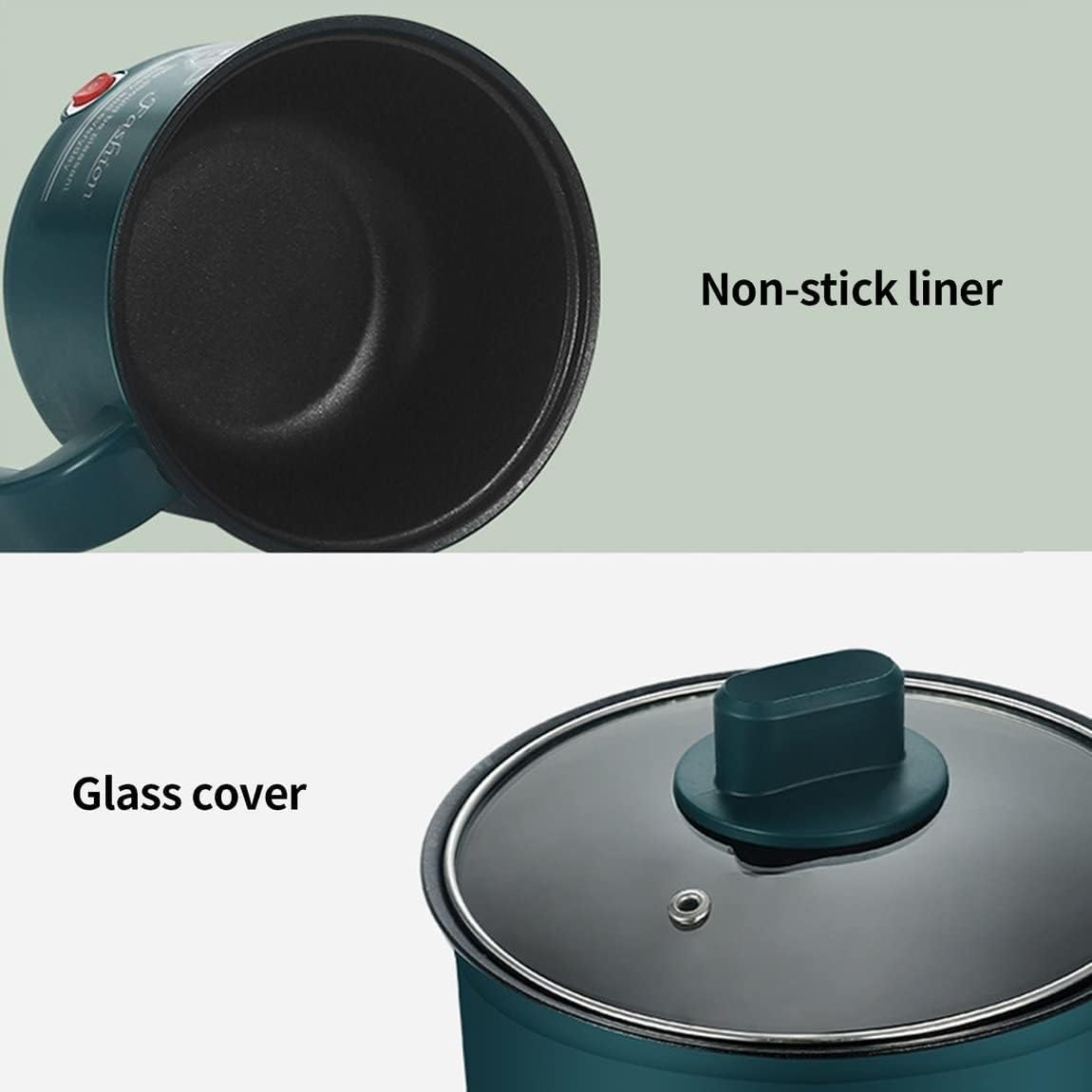 Cuociriso - Cuociriso Elettrico, Cuocirisos Con Vaporiera, Mini Cuocirisos Multifunzione Da 1,8 L, Mini Pentola Antiaderente Verde Multifunzione Da 220 V A Strato Singolo