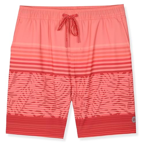Eddie Bauer Men's SPF 50+ Volley Swim Trunk - Fun Designs, Comfortable and Stylish, 7" Inseam, Flamingo, Small