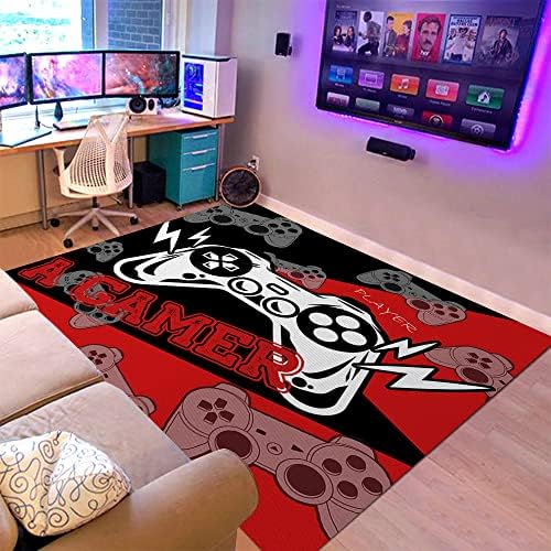 Gamer Area Rugs for Bedroom Boys Teens Kids Gaming Carpets All Saints' Day Gift for Kids Living Room Mat Home Decor Non-Slip Crystal Floor Polyester Gamer Decor Doormats - 40"x60"in