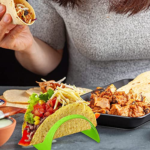 Aouxseem 32 Pack Taco Holder Stands With Storage Bag, Non-Toxic Bpa Free Plastic Colorful Flat Bottom Taco Tray Plate Racks Party Supplies For Tortillas Burritos Hot Dog, Stand On Table, Stackable #TOP4