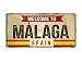 Oedim Matricula Decorativa España Málaga, Decoración Pared, Fabricado en Aluminio Dibond 3 mm, Resistente