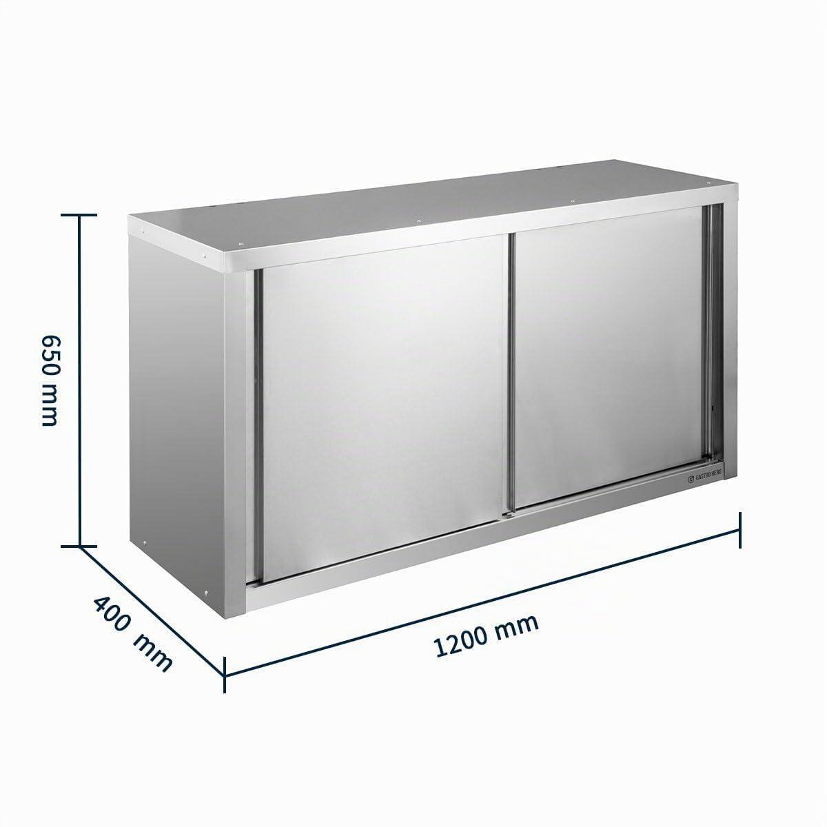 GastroHero Wandhängeschrank 120x40x65 cm, Edelstahl WHS-BASIC12