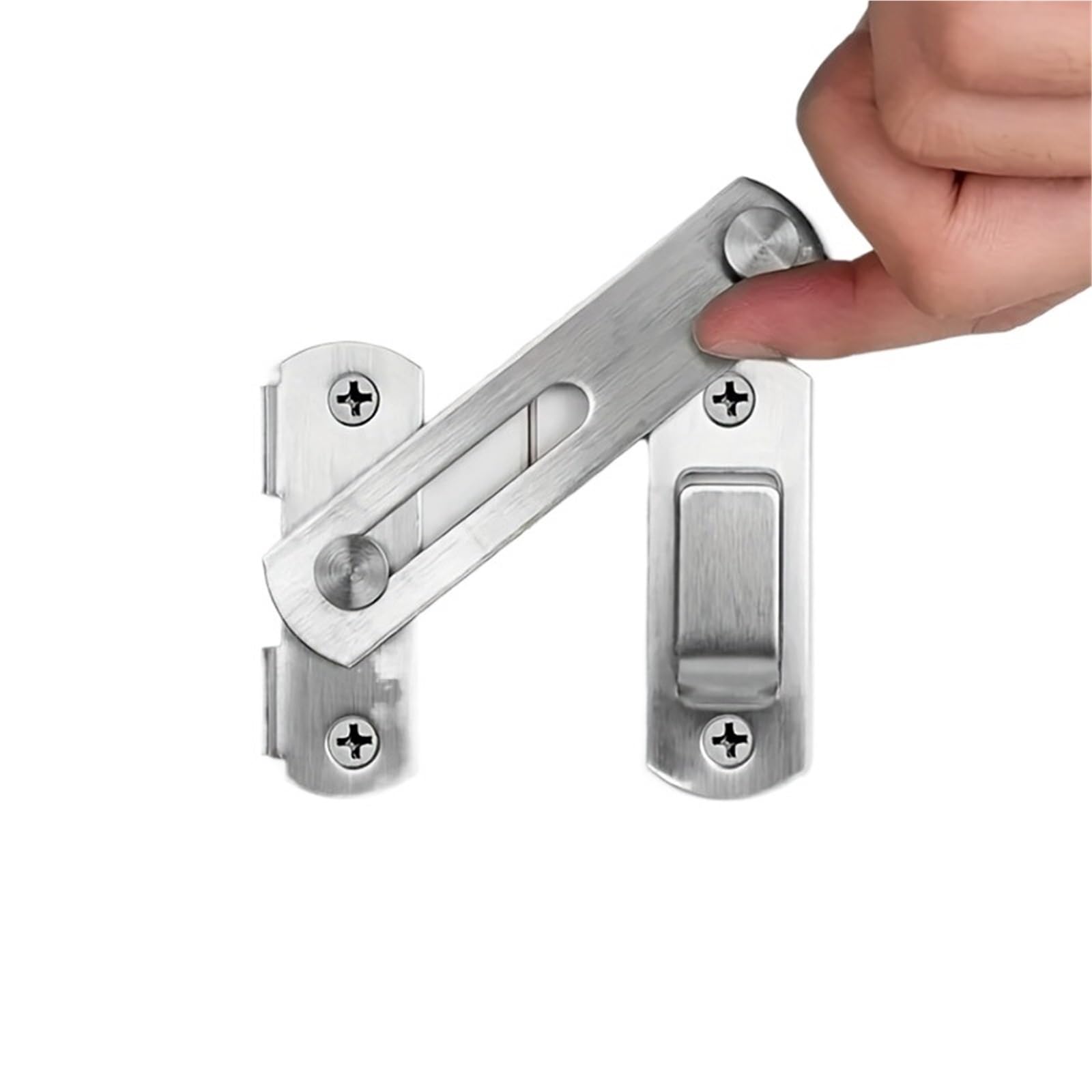 5 pestillos de seguridad for puerta corredera acero inoxidable 180 grados for ventana, armario y hogar Para Puertas(Silver 4 inch)