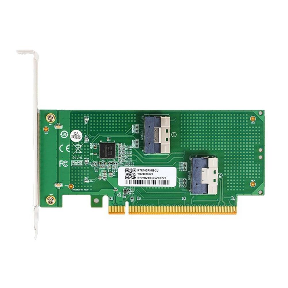 Cenei Dual-Channel PCIe X16 to 2x SlimSAS SFF-8654 8i Adapter Card XIC PE4165 PCI4.0 Extension Adapter