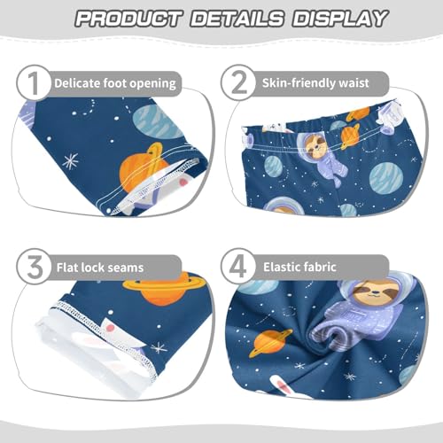 Space Sloth Rabbit Cute Girls Leggings Ultra Soft Compression Yoga Gym Pants for Kids 4-10T3