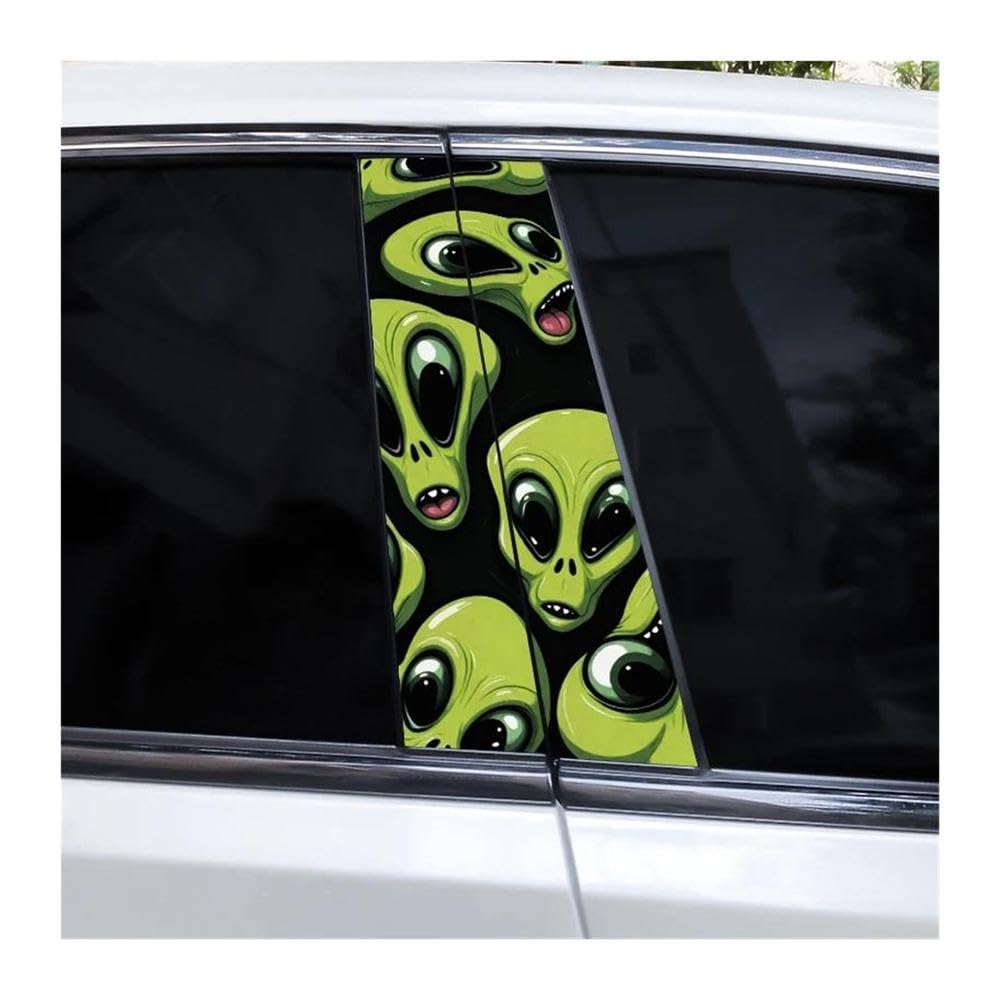 Body Parts 2pcs Car Center Pillar Stickers Quirky DIY Car Door Pillar Decorative Stickers(B)