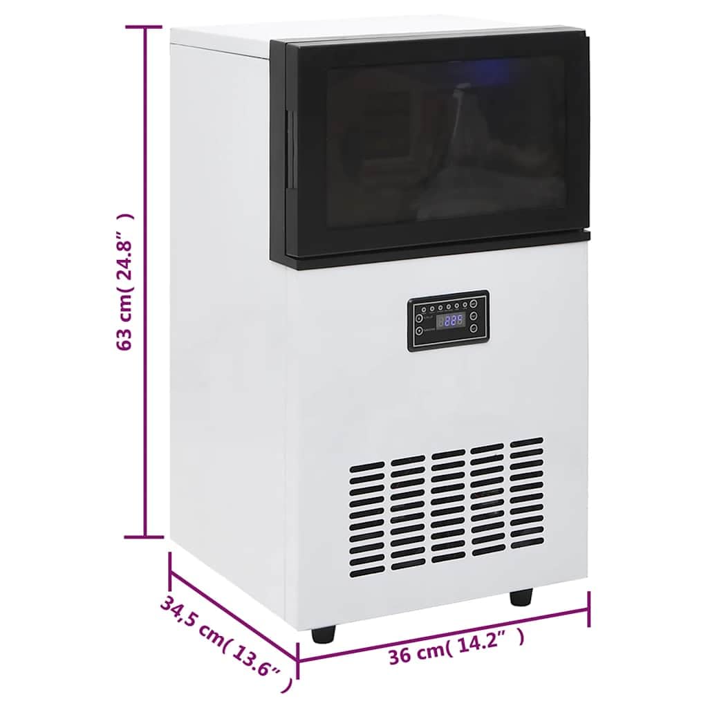 vidaXL Macchina per Il Ghiaccio da Nera 45 kg/24 h, Macchina Automatica Ghiaccio, Macchine Feste, cubetti Ghiaccio, Macchine Ghiaccio