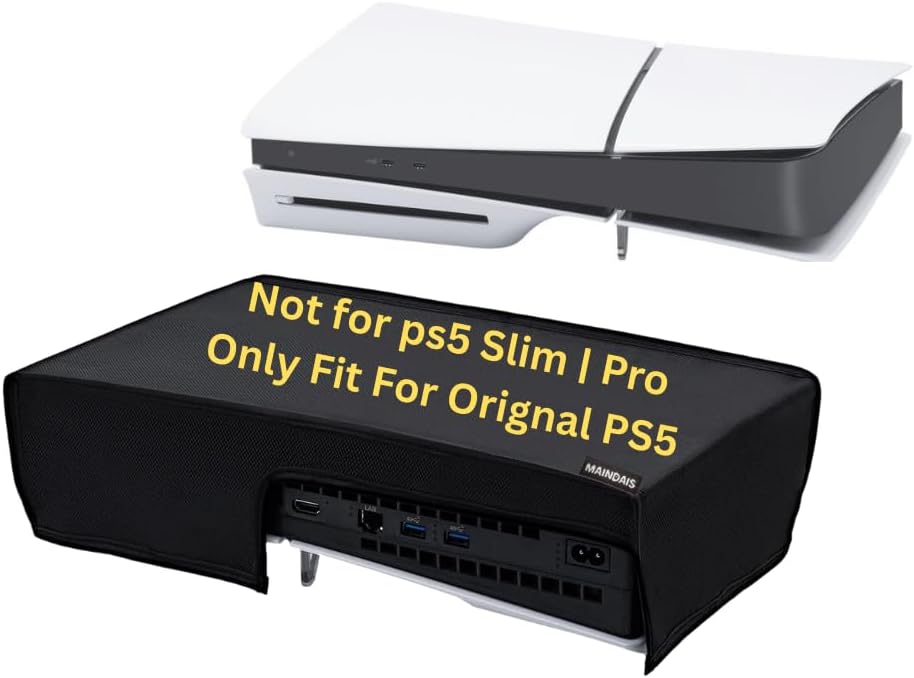- Horizontal Dust Cover For PS5 games Console Back Cable Port For Playstation 5 Console Digital & Disk Version Protects from Dust Water and Scratches – (Black MDPS5HC-101)(Not for PS5 Slim/Pro)
