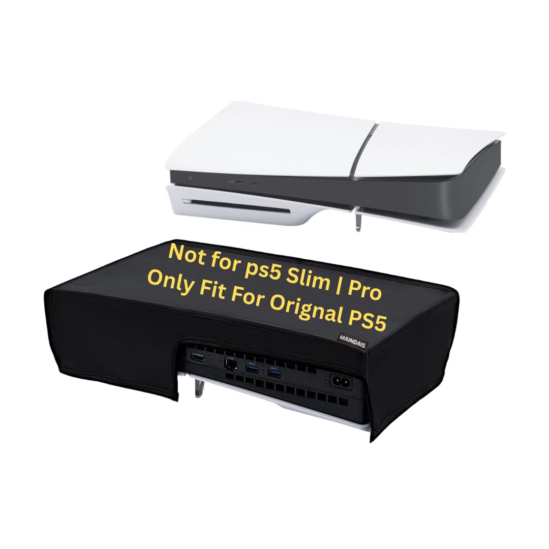 Horizontal Dust Cover For PS5 games Console Back Cable Port For Playstation 5 Console Digital & Disk Version Protects from Dust Water and Scratches – (Black MDPS5HC-101)(Not for PS5 Slim/Pro)