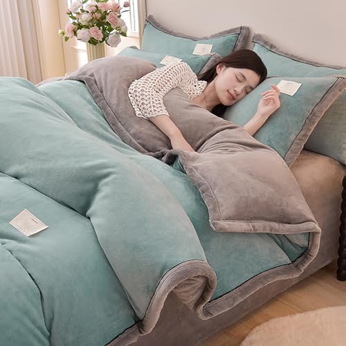 Housse de couette 220x240 double vert avocat parure de lit de luxe - 5