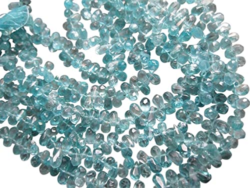 Perles d'apatite LKBEADS en briolette, pierres fines d'éclat bleu pour haute joaillerie
