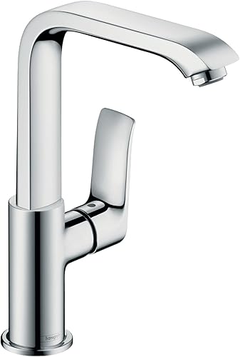 hansgrohe Metris 31087001 - Grifo para lavabo de baño de 10 pulgadas de alto, moderno, fácil de instalar, 1 manija y 1 manija