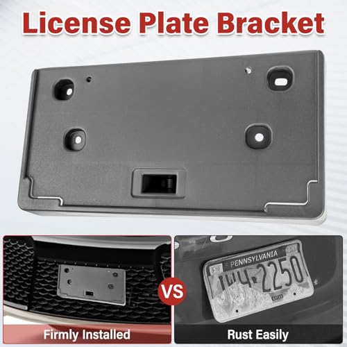 Image of License Plate Bracket Accessories for Chevrolet Cruze 2011 2012 2013 2014, Front Bumper License Plate Holder Replacement Frame Black Mount
