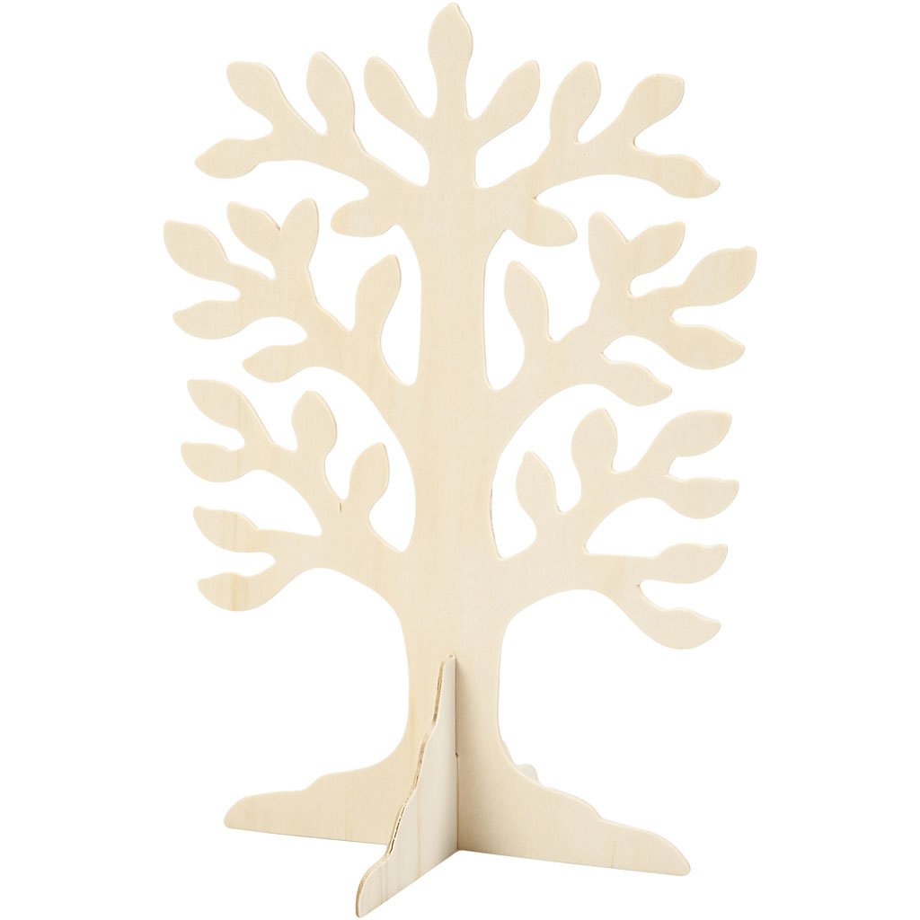Matches21 Decorazione Albero In Metallo Con Base Legno – Scultura Oro Marrone 30x33x5 Cm