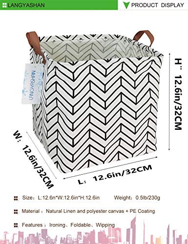 Langyashan Square Storage Baskets Waterproof Canvas Children Laundry Nursery Hamper For Shelves Gift Baskets Toy Organizer Room Decor (Geometric) #TOP1