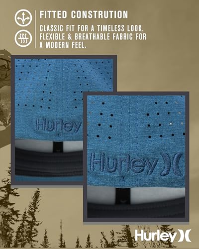 Image of Hurley Men's Baseball Cap - Sweat-Wicking Fitted Baseball Hats for Men (S-XL) | Flexfit Stretchable Sweatband, Sweat-Wicking Fabric and Structured Curved Bill