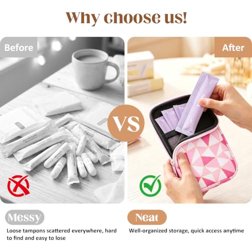 Image of 2PCS Tampon Holder Zipper Pouches Portable Period Bags